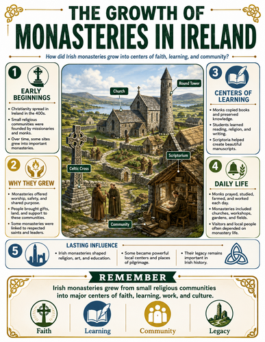 The Growth of Monasteries in Ireland I Infographic