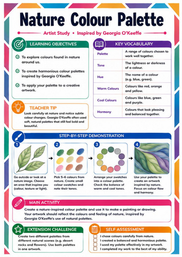 Georgia O’Keeffe Nature Colour Palette – KS3 Colour Worksheet
