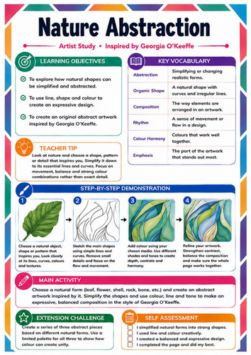 Georgia O’Keeffe Nature Abstraction – KS3 Art Worksheet