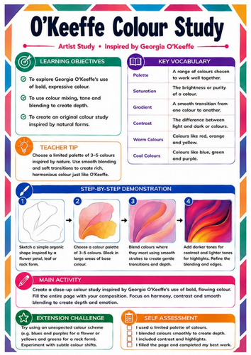 Georgia O’Keeffe Colour Study – KS3 Colour Theory Worksheet