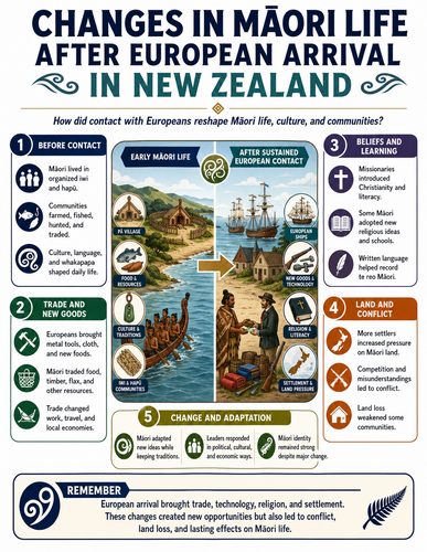 Changes in Maori Life After European Arrival in New Zealand I Infographic