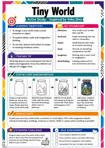 Yoko Ono Artist Study Worksheet – Tiny World | KS3 Art