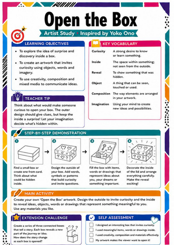 Yoko Ono Artist Study Worksheet – Open the Box | KS3 Art