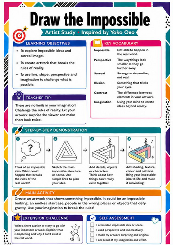 Yoko Ono Artist Study Worksheet – Draw the Impossible | KS3 Art