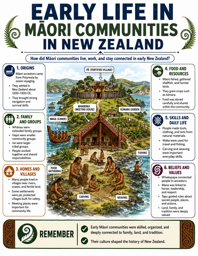 Early Life in Maori Communities in New Zealand I Infographic