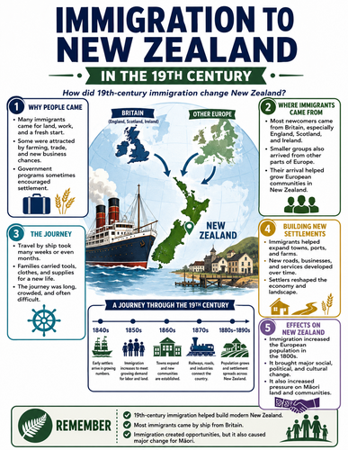 Immigration to New Zealand in the 19th Century I Infographic