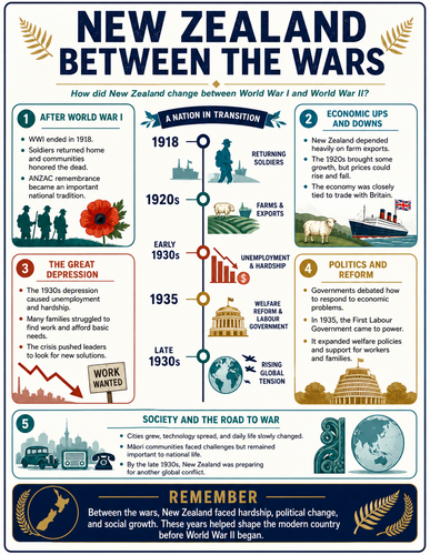 New Zealand Between the Wars I Infographic