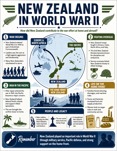 New Zealand in World War II I Infographic