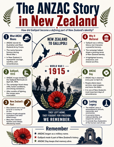 The ANZAC Story in New Zealand I Infographic
