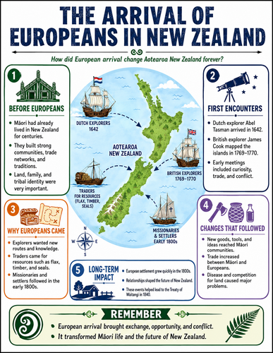 The Arrival of Europeans in New Zealand I Infographic