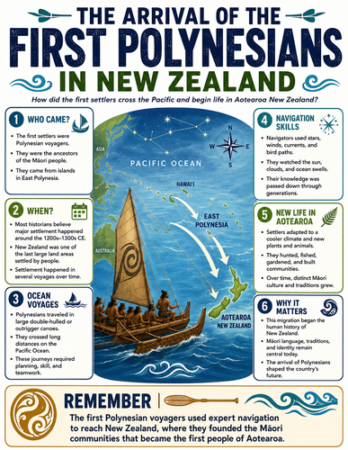 The Arrival of the First Polynesians in New Zealand I Infographic
