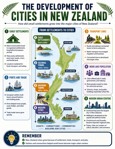 The Development of Cities in New Zealand I Infographic