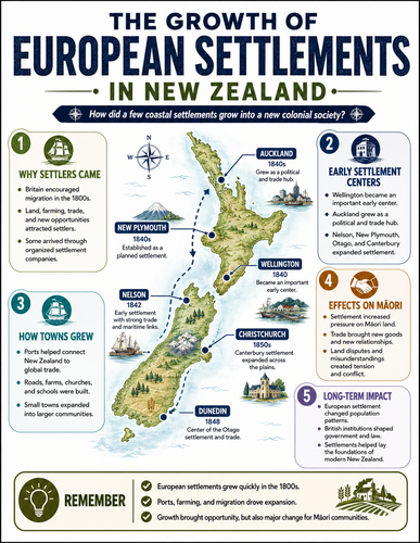 The Growth of European Settlements in New Zealand I Infographic