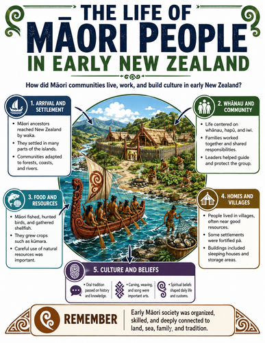 The Life of Maori People in Early New Zealand I Infographic