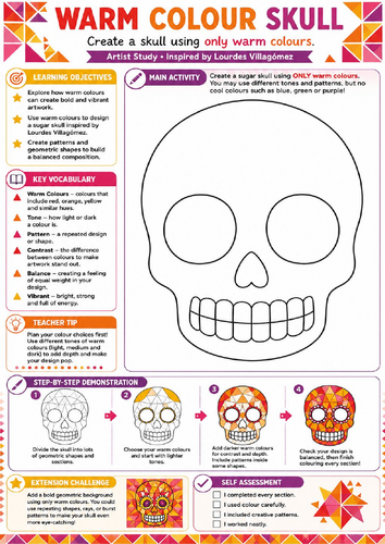 Warm Colour Sugar Skull – Lourdes Villagómez Colour Theory Worksheet