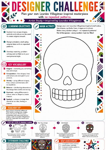 Designer Challenge – Lourdes Villagómez Sugar Skull Worksheet