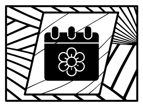 50 Spring Silhouette Art Coloring Pages, Spring Art Project