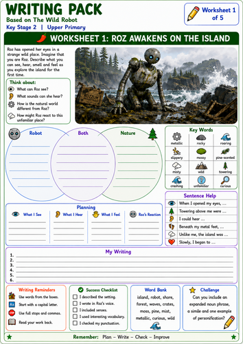 wild robot writing