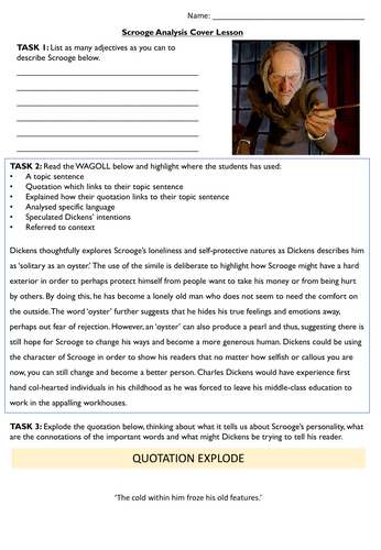 A Christmas Carol - Analytical Writing Lesson