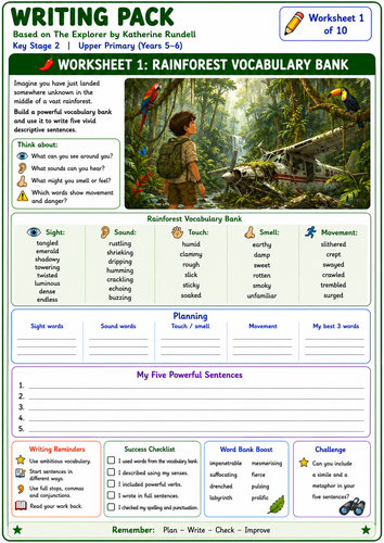 The Explorer by Katherine Rundell – SEN Adapted Writing Resource