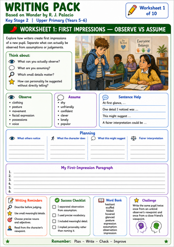 Wonder – Adapted & SEN-Friendly Writing Units