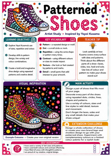 Yayoi Kusama Infinity Rain Worksheet | KS3 Pattern, Colour & Weather Art