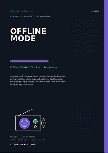 Offline Mode: Half-Term KS3 Maths Escape Room