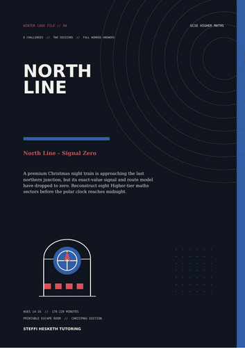 GCSE Higher Maths Christmas Escape Room – North Line | Full Worked Answers