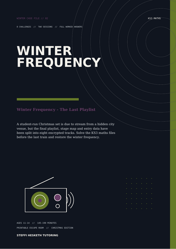 KS3 Maths Christmas Escape Room – Winter Frequency | 8 Revision Challenges
