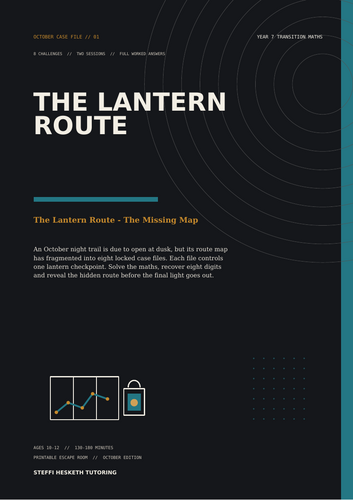 Year 7 Maths Halloween Escape Room – The Lantern Route | October Half Term