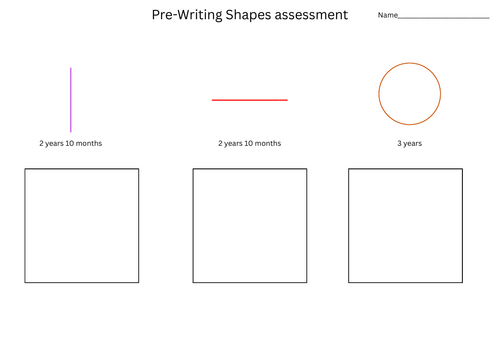 Pre-Writing Shapes Assessment Tool EYFS