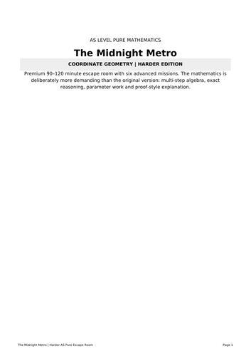 A Level Coordinate Geometry Escape Room | AS Pure Maths Revision | The Midnight Metro