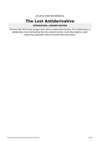 A Level Integration Escape Room | AS Pure Maths Calculus Revision | Lost Antiderivative