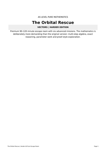 A Level Vectors Escape Room | AS Pure Maths Revision | The Orbital Rescue