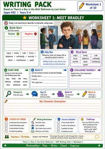 There Is a Boy in the Girls’ Bathroom – Adapted & SEN-Friendly Resource