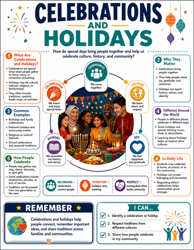 Celebrations and Holidays I Global Society I Infographic