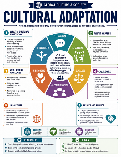 Cultural Adaptation I Global Society I Infographic