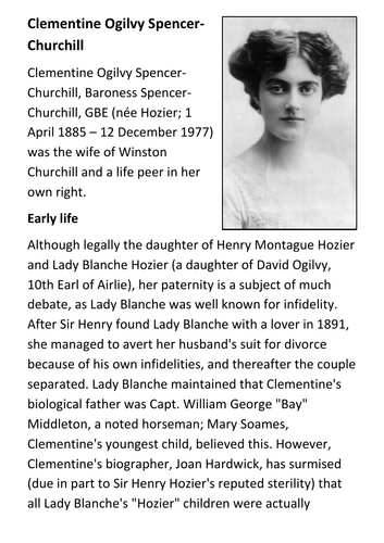 Clementine Churchill Handout