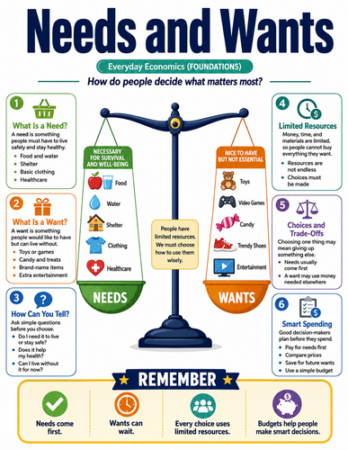 Needs and Wants I Global Society I Infographic