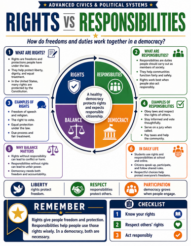Rights vs Responsibilities I Global Society I Infographic