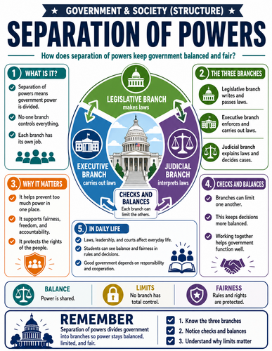 Separation of Powers I Global Society I Infographic