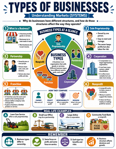 Types of Businesses I Global Society I Infographic