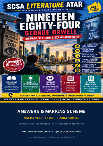 SCSA Literature ATAR | Nineteen Eighty-Four (1984) | 50-Page Revision Guide + Answers