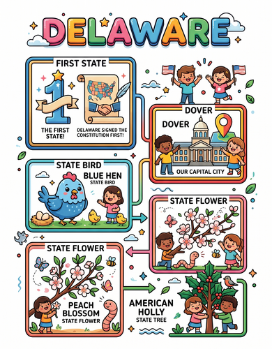 Delaware I USA I Educational Infographic