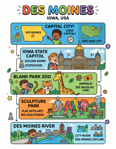 Des Moines I USA I Educational Infographic