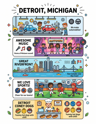 Detroit I USA I Educational Infographic