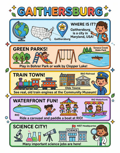 Gaithersburg I USA I Educational Infographic