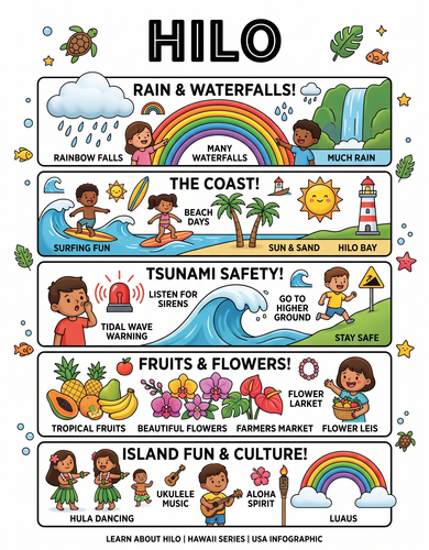 Hilo I USA I Educational Infographic
