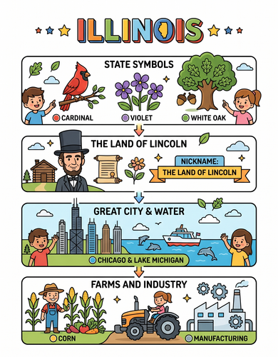 Illinois I USA I Educational Infographic