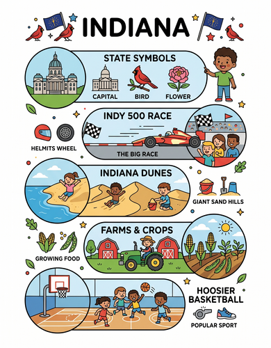 Indiana I USA I Educational Infographic